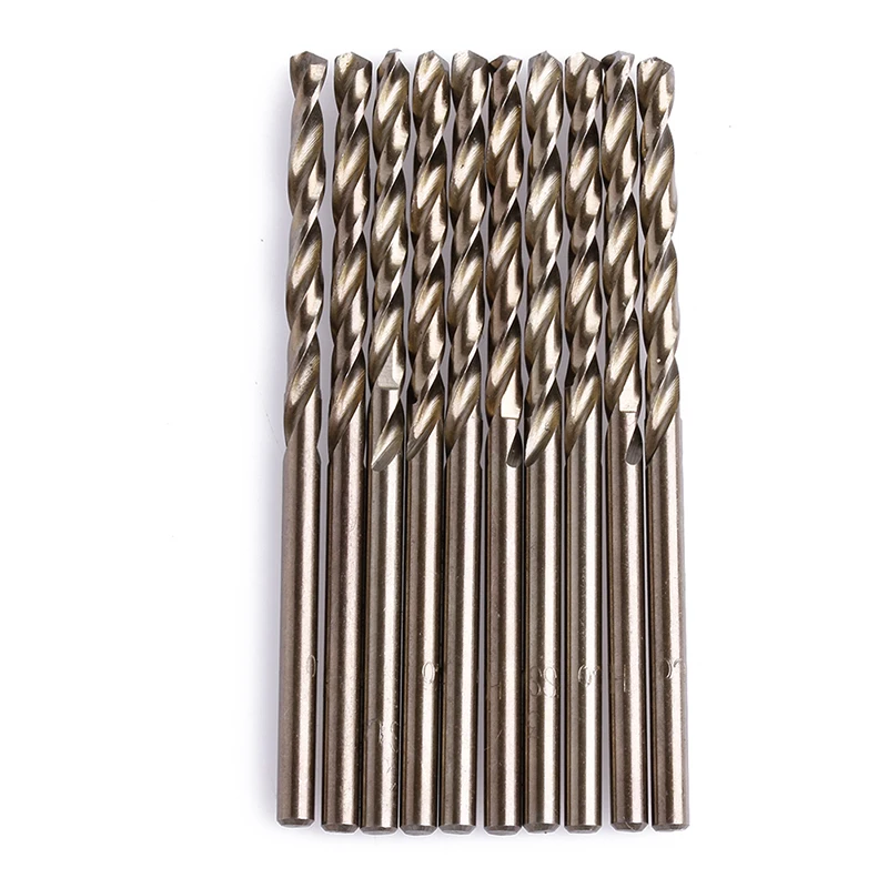 HSS High Speed Steel Mini Drill Bits 10x for Drilling Holes in Alloy Steel,Nonferrous Metal, cast Iron and Hard Plastics