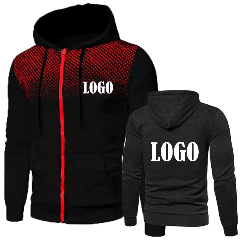 New Customized Fashion Men's Hoodie Casual Zipper Jacket Cotton Wool Warm Hoodie Sportswear High Quality Hip Hop Sportswear