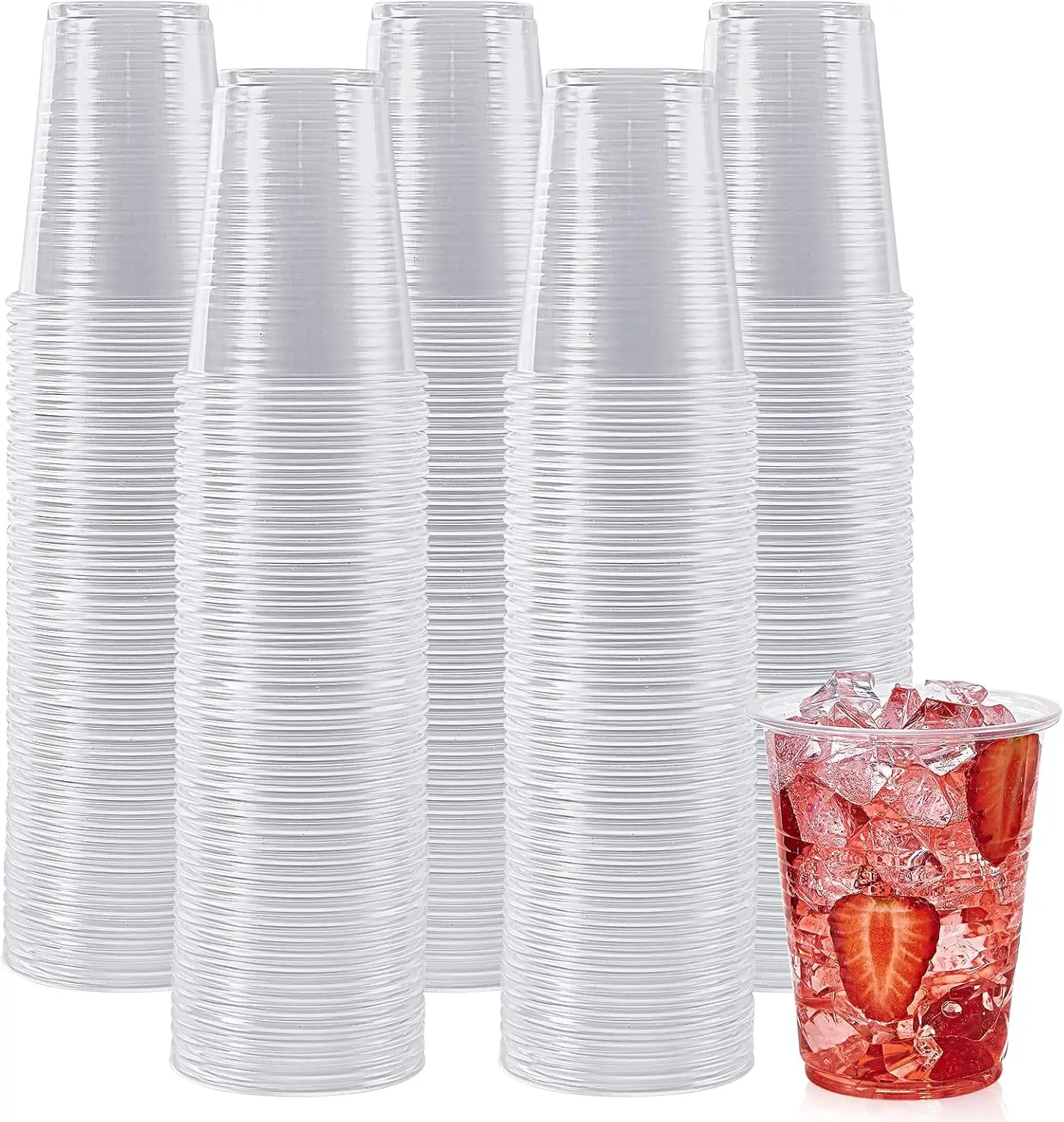 

500 Pack 7 oz Clear Plastic Cups, Disposable Drinking Cups, Plastic Party Cups for Birthday Parties, Picnics, Ceremonies