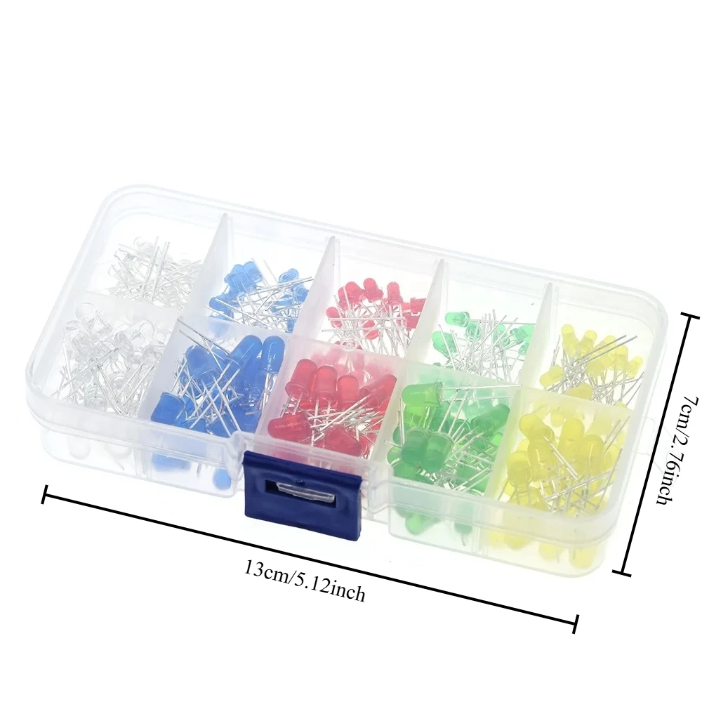 Electronics Science Starter Kit: 300PC 30 Values 10Ω-1MΩ 1% 1/4W + 200PC 5Color 3mm&5mm LEDs  For DIY robotics project learning