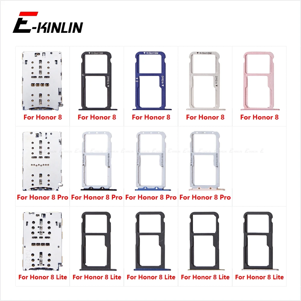 Sim Micro SD Card Tray Container Holder Slot Socket Reader Adapter Connector For HuaWei Honor 8 Pro Lite