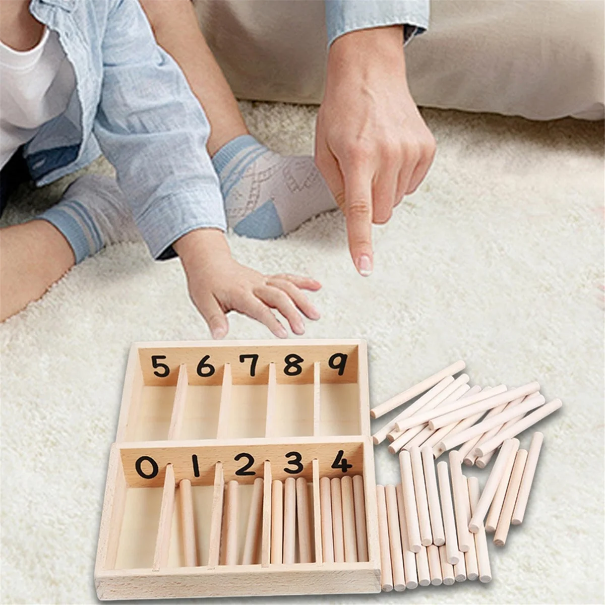 Spindle Box Kids Early Development Counting Sticks Professional Counting Early Learning Tool Maths Toys