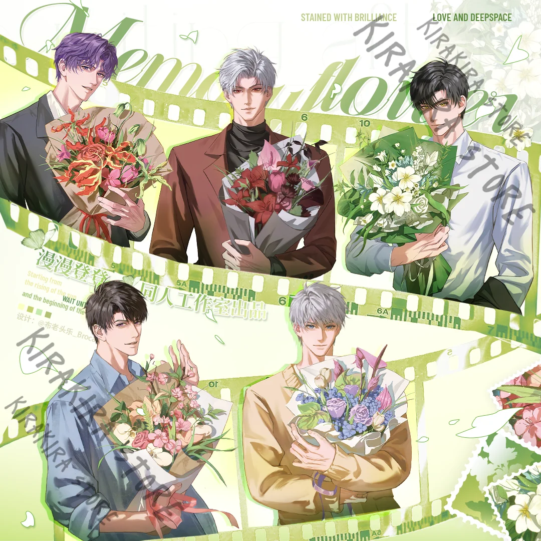 

Love and Deepspace Originality Spring Series Rafayel Xavier Zayne Sylus Caleb Badge Anime Breastpin Postcard Cosplay Transcards