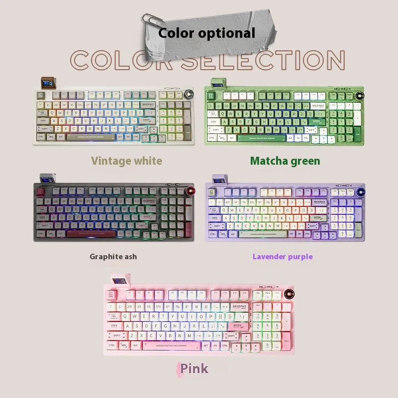 Epomaker Rt100 Mechanical Keyboard Tri Mode Customized Ergonomic Keyboard Multi Buttons Gasket For Pc Gamer Laptop Accessories