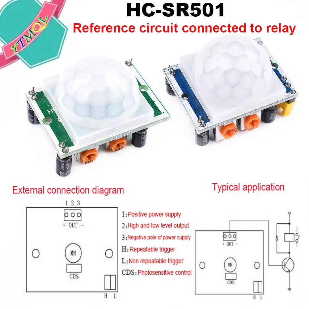 1Pcs HC-SR501 HC-SR505 SR602 Adjust IR Pyroelectric Infrared Mini PIR module Motion Sensor Detector Module Bracket for arduino