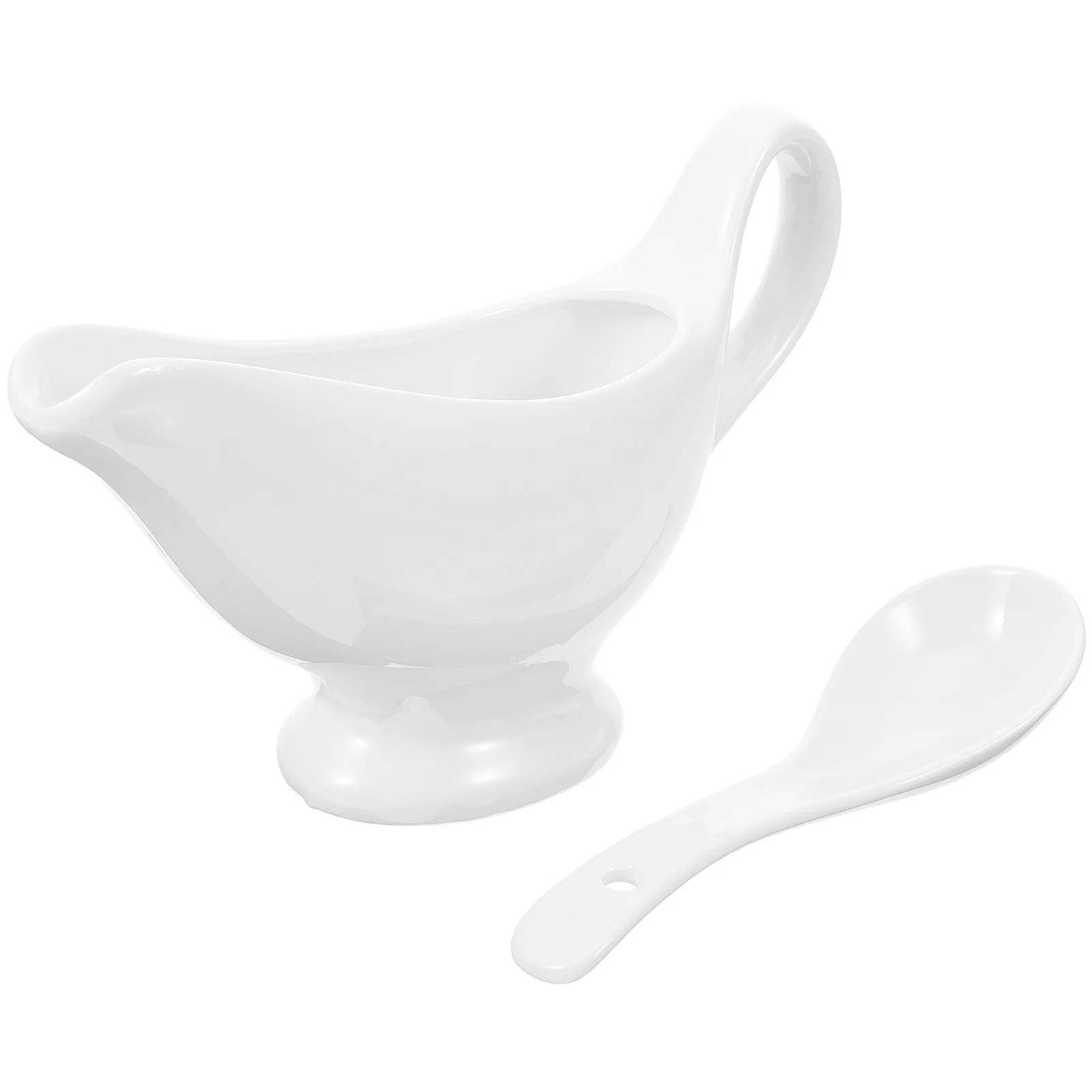 

Ceramic Sauce Boat Deep Spoon Spill Proof Set Gravy Pitcher Creamer Milk Jug Dining Serving Sauce Container Ceramic Gravy Boat