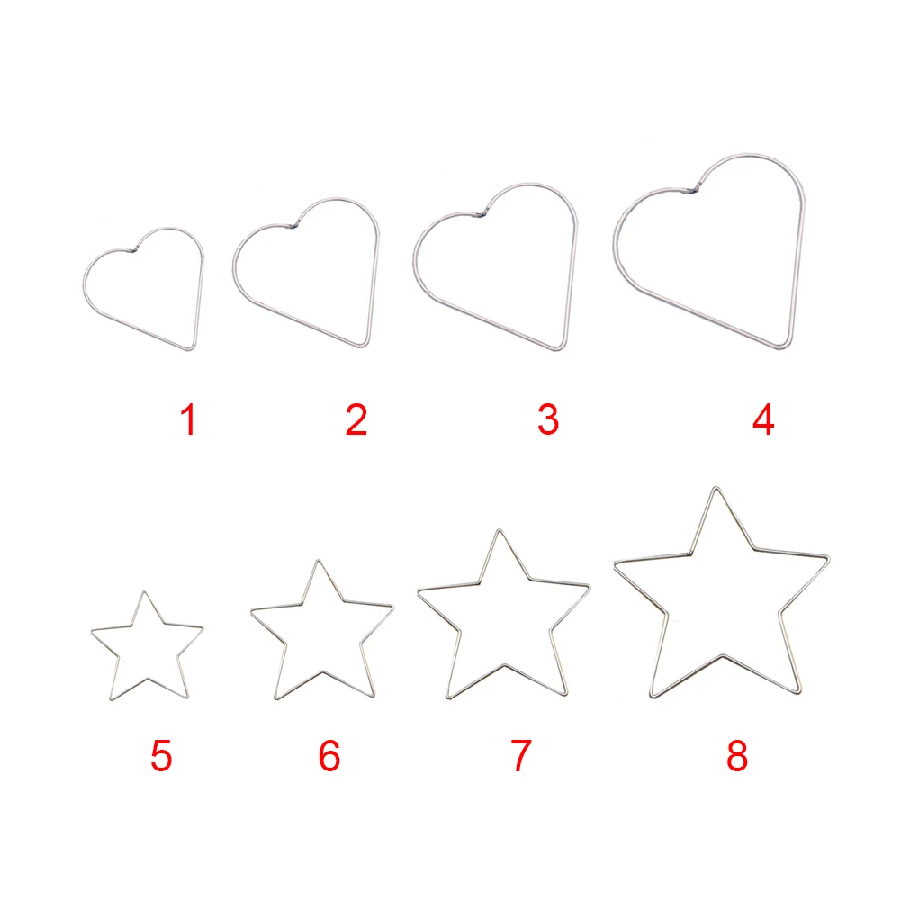 Aro de Metal soldado con estrella de cinco puntas para manualidades, suministros de decoración de corazón de amor, piezas de bricolaje