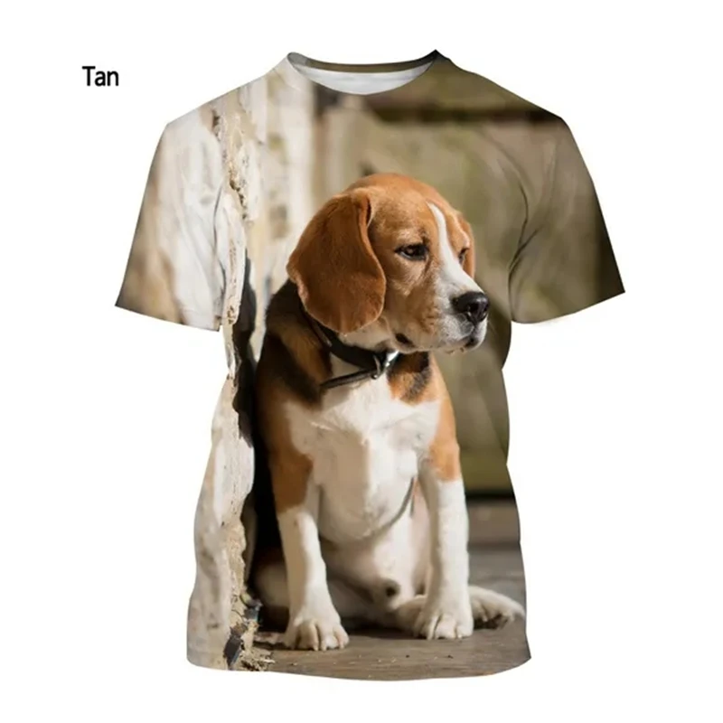 Summer New Fashion Men\'s And Women\'s 3D Printing T Shirts Animal Dog Beagle Casual Short-sleeved Street T-shirt Top Quality Tees
