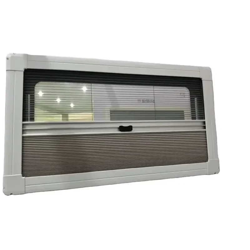 Caravan Window Inner Frame Camper Trailer Window Internal Frame with Pleated Curtain Flynet for RV Accessories Replacement