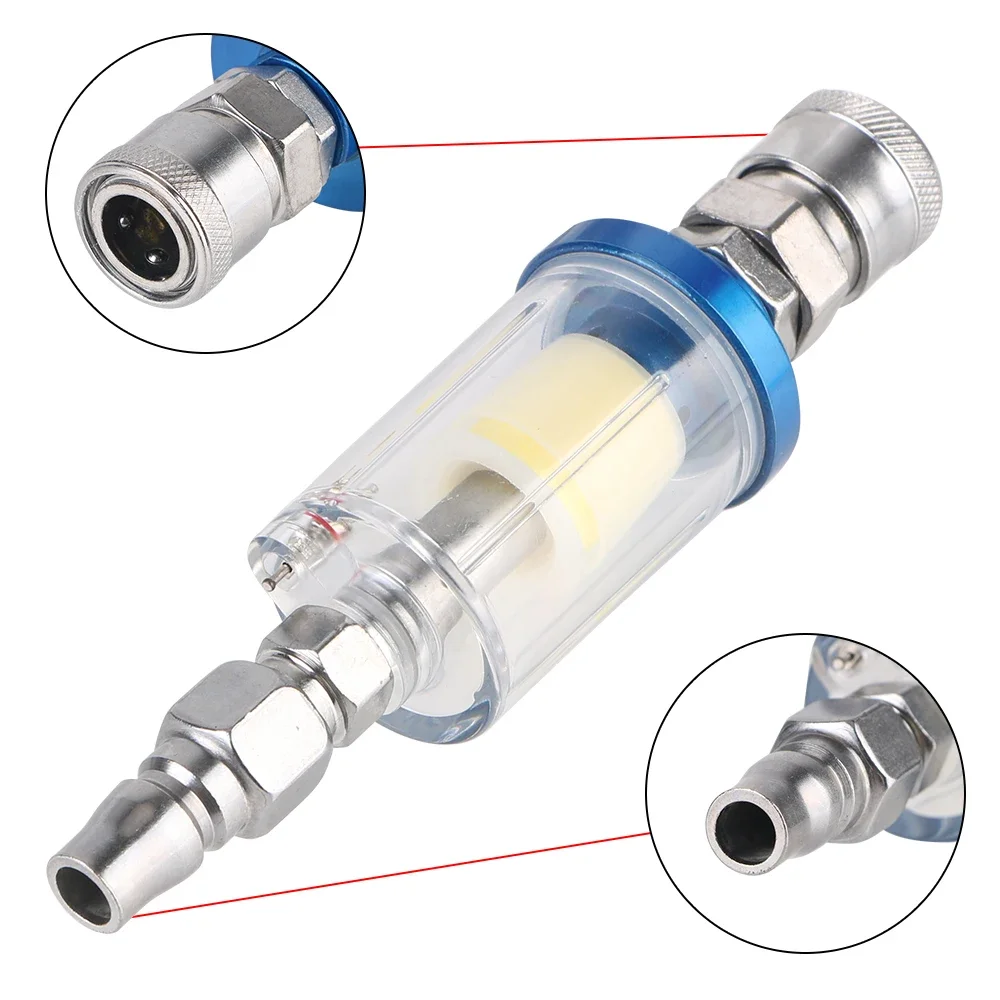 1/4 Inch Thread Clear Water Trap Air Compressor Moisture Separator Oil Water Filter Kit for Paint Sprayer
