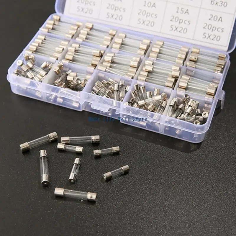 Pack of 150 Essential Glass Tubes 20x5mm & 30x6mm Glass Tubes Glass Tube Assortment 1-20A Glass Tubes for Electronics