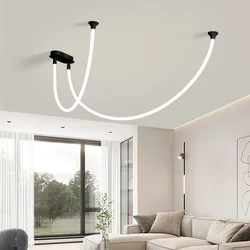 Italian minimalist curved line pendant light high-rise duplex apartment hall light modern minimalist living room light