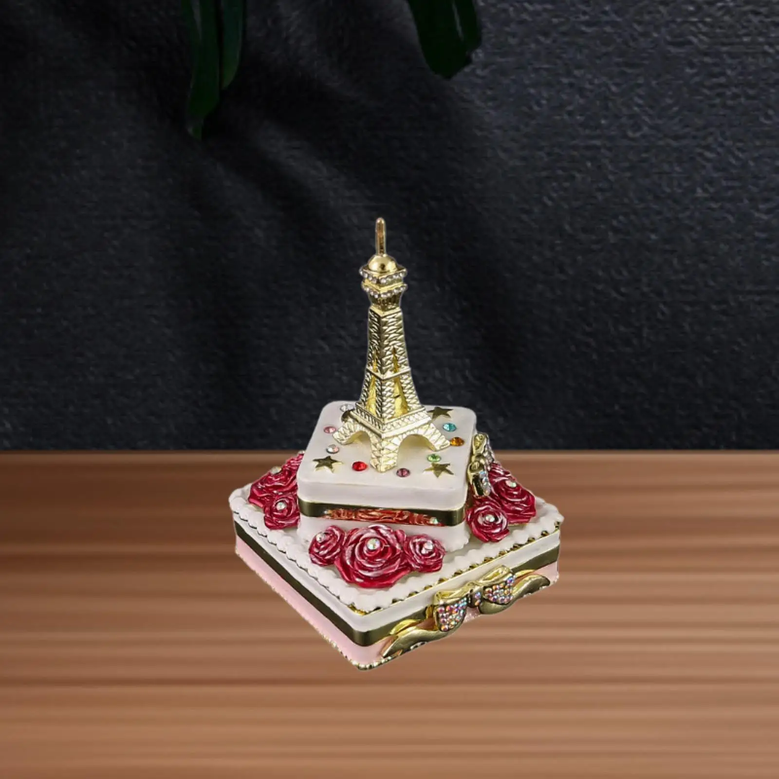 

Trinket Box Souvenir Ornament Organizer Tower on Box Decorative Collectible Classic Jewelry Box for Earrings Ear Studs for Women
