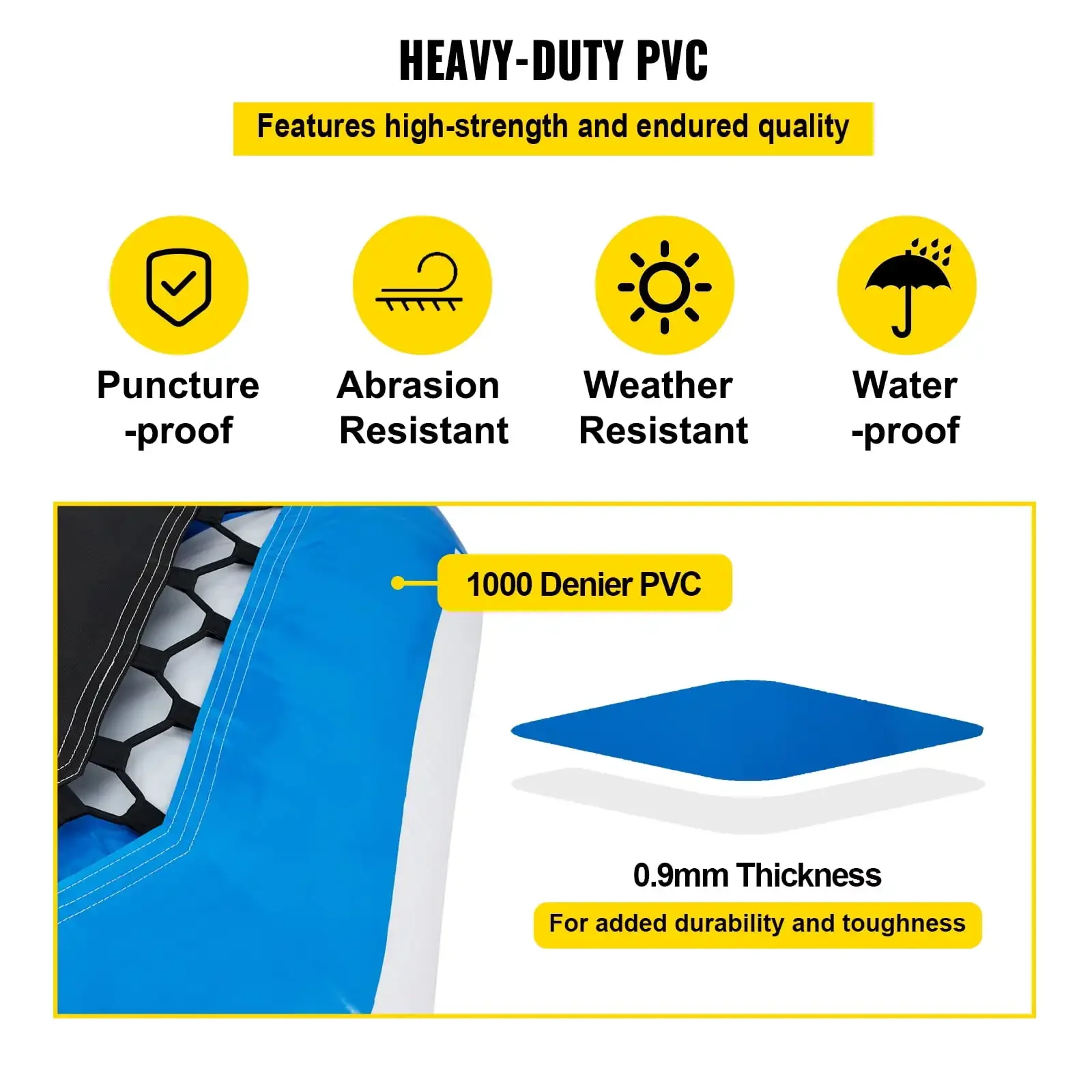 Bouncer de agua inflable de 13 pies, plataforma de natación de rebote inflable acolchada contra salpicaduras de trampolín de agua para deportes acuáticos