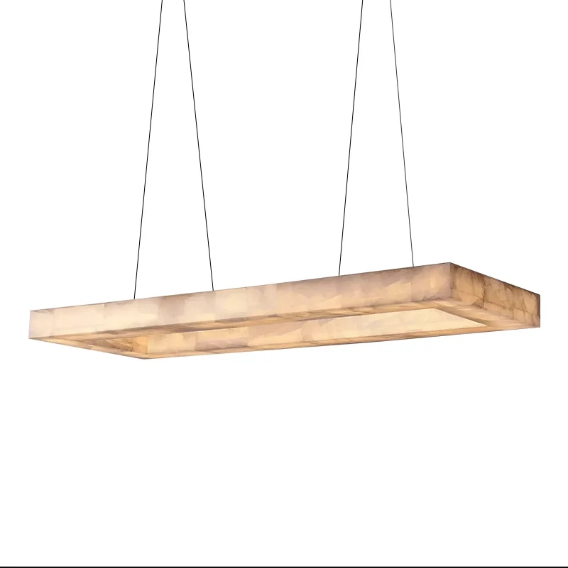 LED Retro American Marble Black Silver Ceiling Chandelier Lighting Lustre Suspension Luminaire Lampen For Living Room