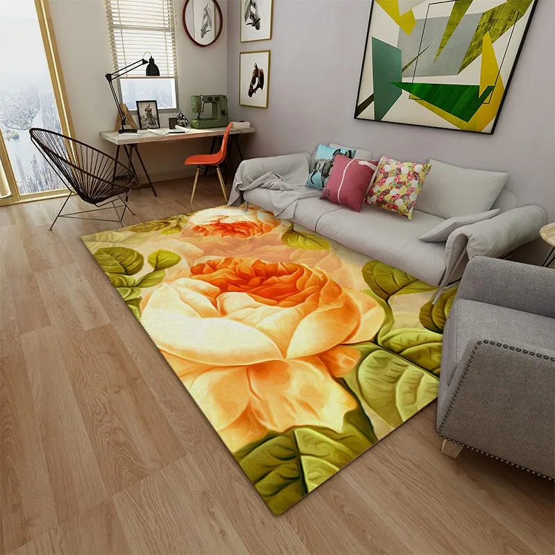 

Reese Velvet Soft Carpet Rug Living Room Parlor European Classical Minimalist And Fashionable Flowers Floor Protection Decor Mat