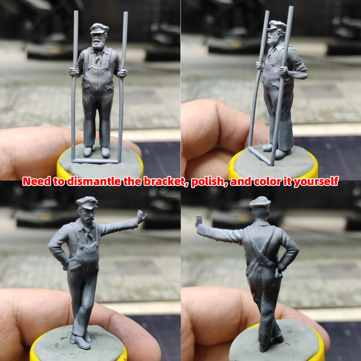 1/35 1/48 1/72 Z HO Modellbahn Maßstabsmodell-Set 3D Harz Miniatur-Soldatenfiguren Diorama Unbemalte Eisenbahner DIY – Detail 4