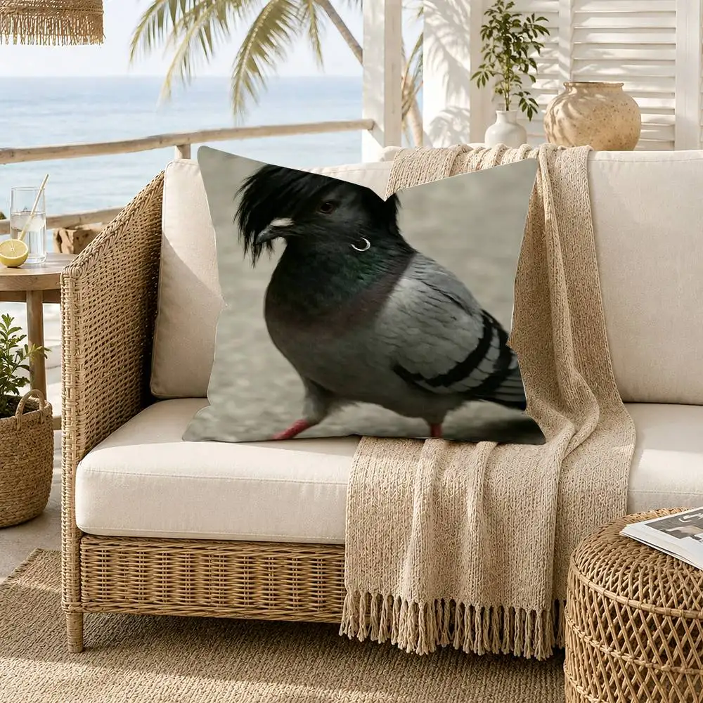 Funny p-Pigeon Pillow Case for Sofa Living Room Home office Decor Protective Cover