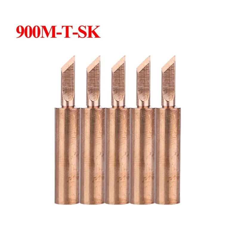 5pcs 900M-T Series Welding Tips Lead-Free Welding Solder Tip Pure Copper Soldering Iron Head Welding Soldering Accessories