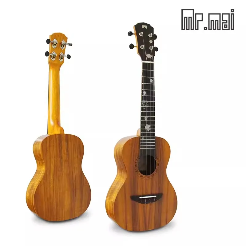 Mr.mai MMA Ukulele Concert 23 inch Ukulélé Koa Wood With Gig Bag/Straps/Capo/Tuner