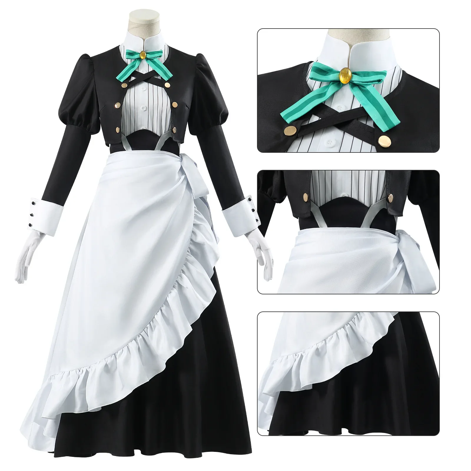 You Are Ms Servant Yuki Yokoya Xue Cosplay Costume Maid Dress Hair Band Earrings Full Set Uniform  Halloween Party Adult Women