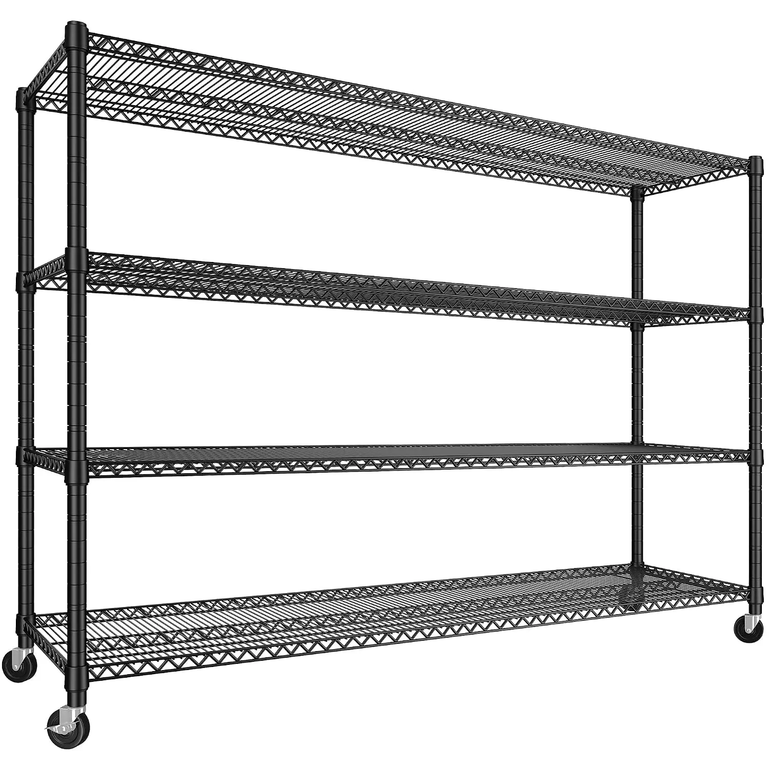 Extra-Wide 4-Tier Wire Shelf with Wheels, 2399lbs Capacity for Garage Storage, Customized