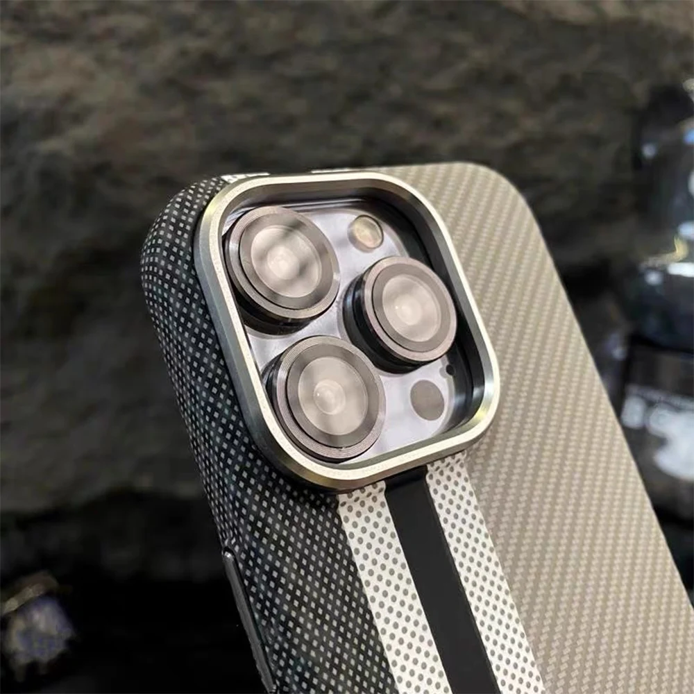 Buntes Kevlar-Muster für Magsafe Magnetische Handyhülle für iPhone 18 17 16 15 11 12 13 14 Pro Max Luxus Kabellose Ladehülle – Detail 4