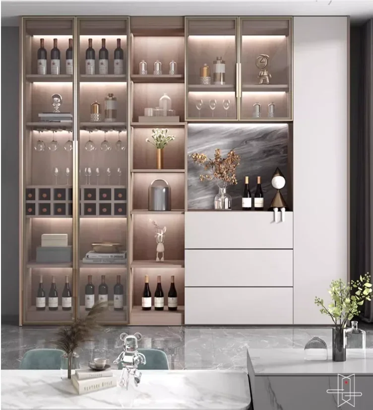 Integrated wine cabinet, modern minimalist living room, multifunctional tea cabinet, dining room storage cabinet