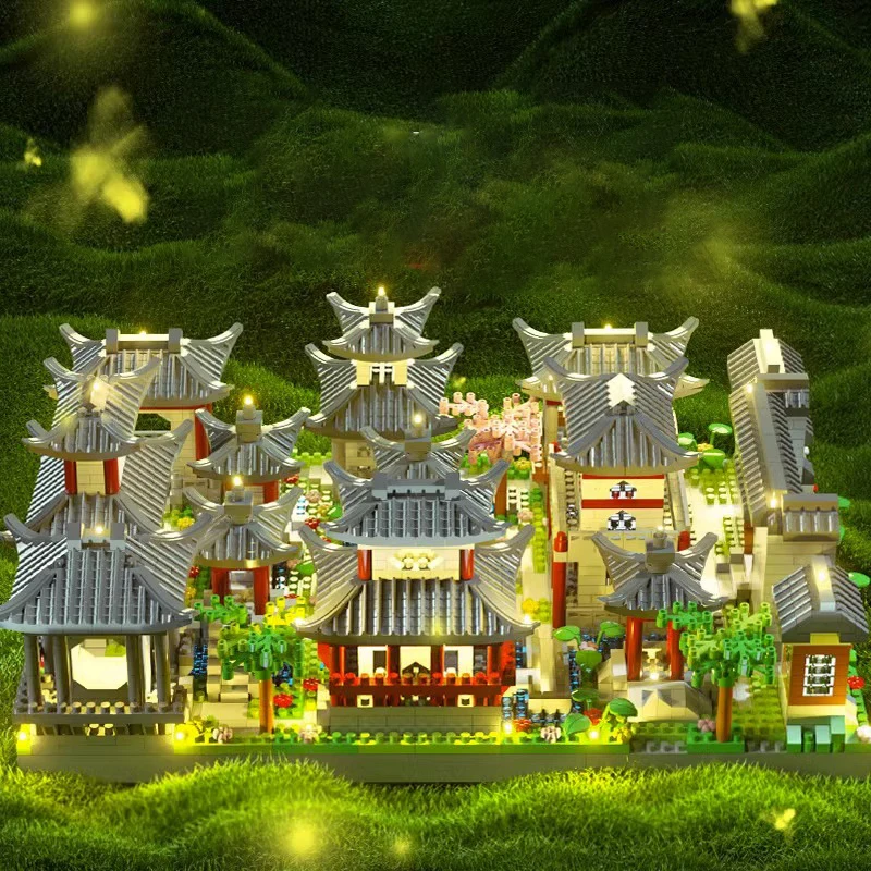 مجموعة مكعبات بناء ثلاثية الأبعاد مكونة من 1022 - الهندسة المعمارية التقليدية لحديقة سوتشو، هدية مثالية للهالوين وعيد الفصح