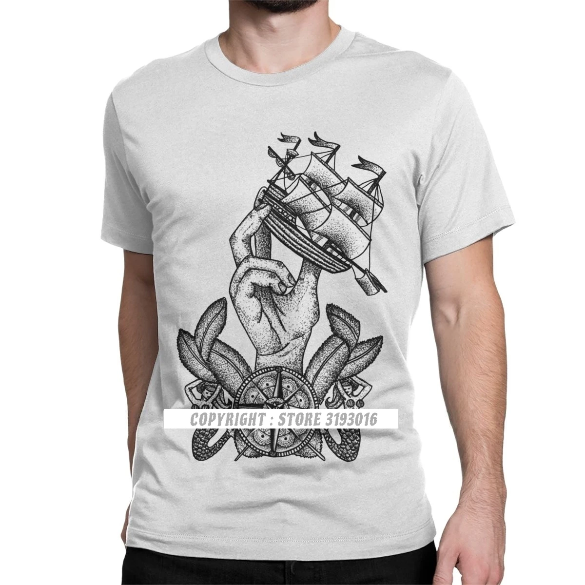 Men Captain Of The Ship Sailing Tshirt Sea Boating Sailor Sailboat Yacht Cotton Clothes Camisa Tees Plus Size T-Shirt