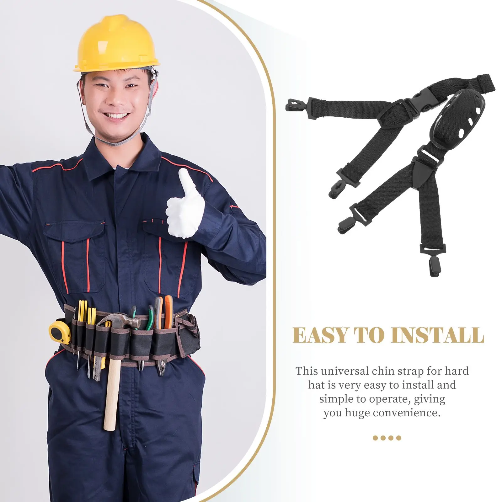 2Pcs Safety Chin Straps Durable Nylon Hard Hat Replacement Adjustable Wear Resistant Construction Site Accessory