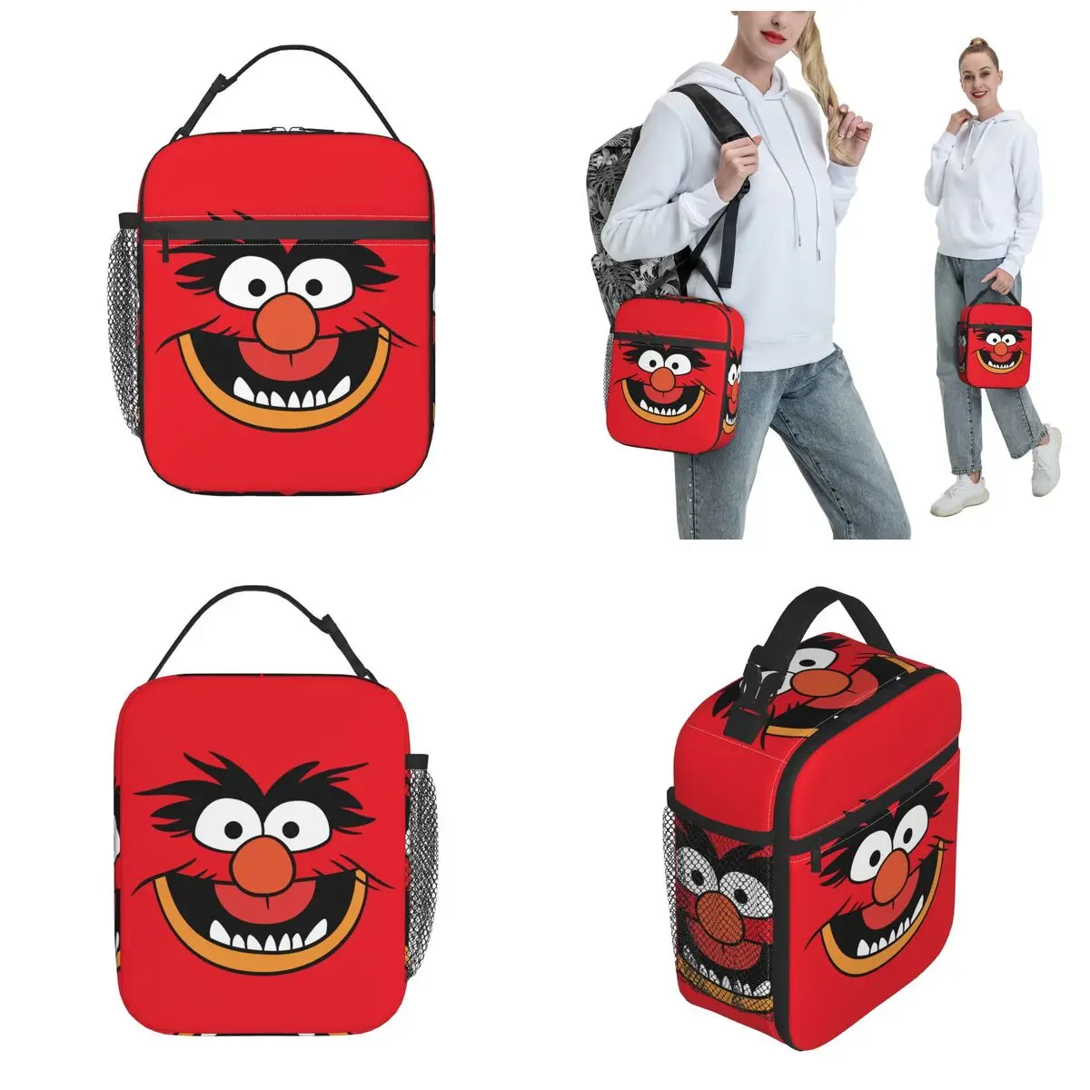 Muppets-Bolsa de almuerzo con aislamiento para disfraz de Animal, contenedor de almuerzo portátil, bolsa refrigeradora, fiambrera, bolsa de comida de viaje universitaria