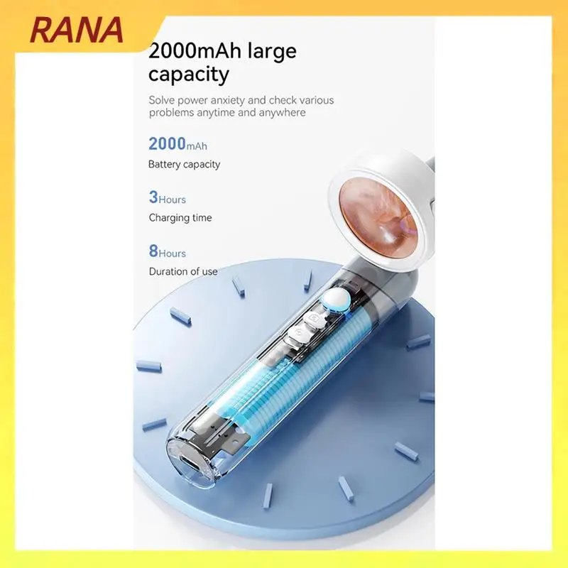 Otoscopio auricolare visivo RANA Endoscopio wireless IPS da 1,38 pollici Telecamera HD 1080P Cera auricolare Pulito Scatta foto Video Ispezione dell'orecchio