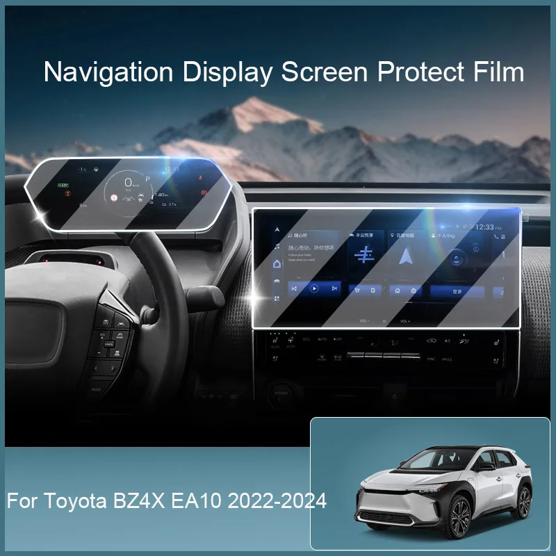 For Toyota BZ4X EA10 2022-2024 Car GPS Navigation Screen Protect Tempered Film Dashboard Display Sticker Auto Accessories