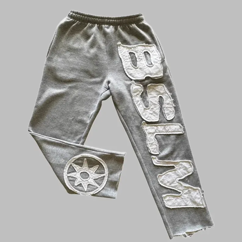 

European and American autumn and winter new personalized street style high street letter embroidery fashion casual pants