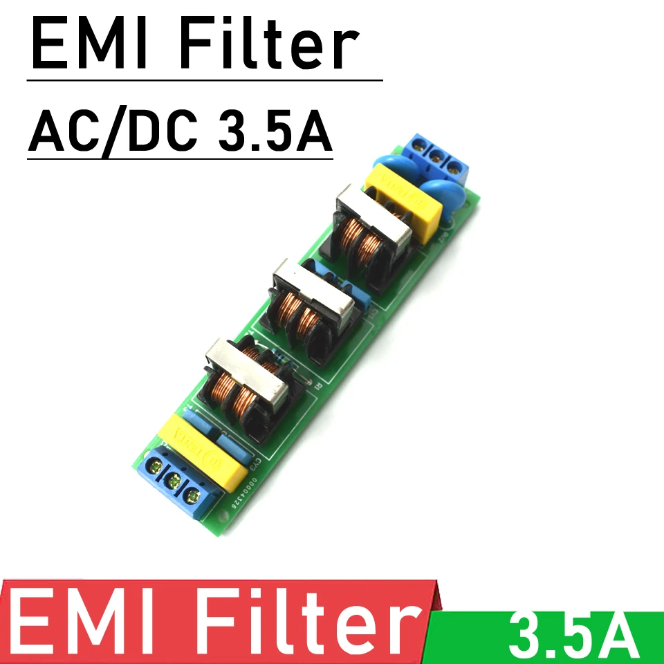 DC/AC 110V 220V 3.5A EMI Power Filter Board EMI Filter Power Purifier Filter Noise Impurities F/ Audio Decoder Amplifier