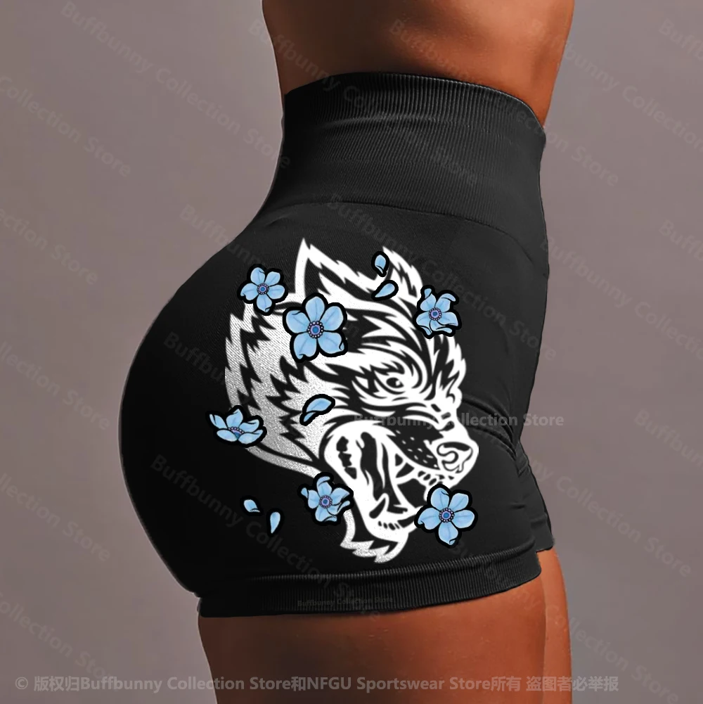 

She Darc Wolf Sport Shorts Elastic Black Shorts Seamless Sportswear Women Bottom Running Pants Yoga Sporty Woman Gym Tights