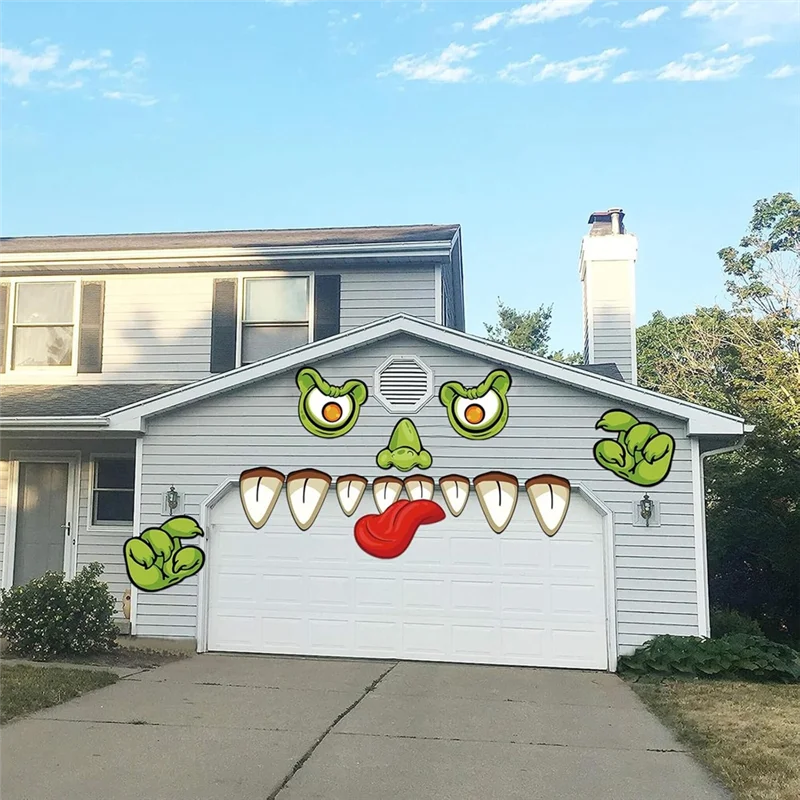 Reliable-Trunk Or Treat Car Decorations Kit For SUV, Halloween Cute Ogre Face Car Decorations Kit, Garage Door Decorations