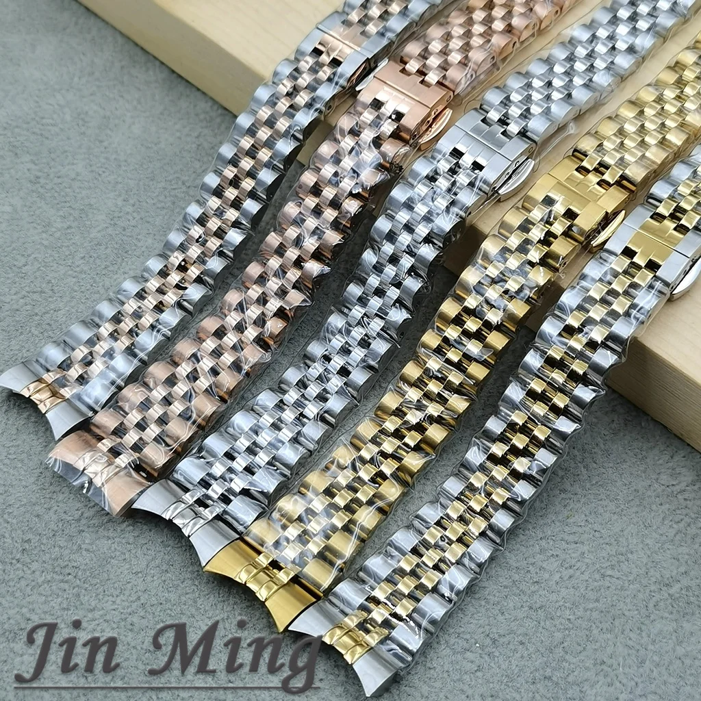 High Quality 904L Stainless Steel 17mm NH05 Case for 31mm NH05 NH06 Watch Solid Gold/Silver/Rose Jubilee Bracelet Strap
