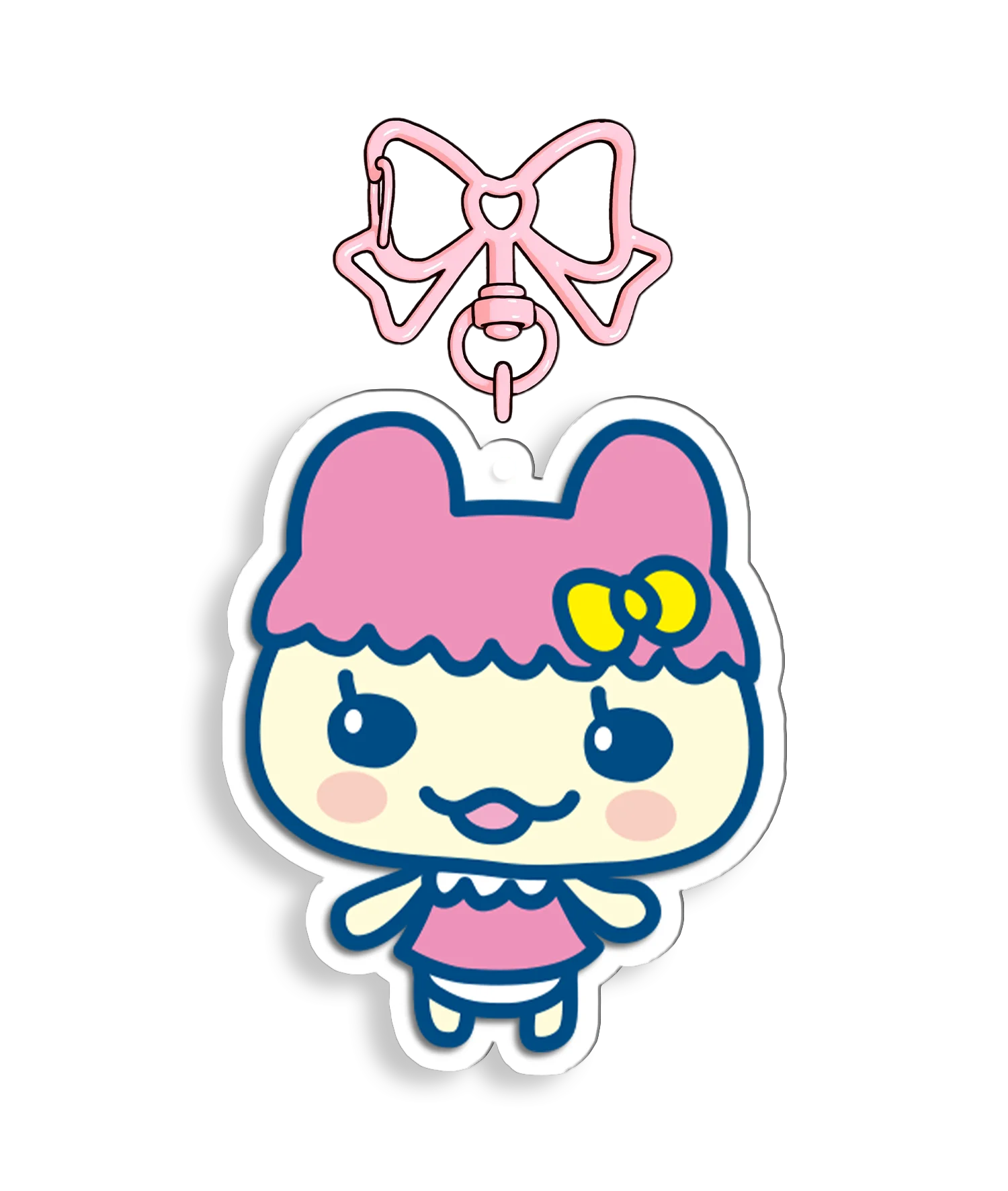 6 سنتيمتر GoGo Tamagotchi القوس سلسلة مفاتيح مصنوعة من الأكريليك Tamagotchi Mametchi Kuchipatchi Mimitchi قلادة كيرينغ مفتاح سلسلة حلقة رئيسية المشجعين هدية #6