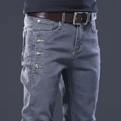 Men's Jeans Luxury Fashion Korean Kpop Washed Brand Boyfriend Men's Slim Denim Jeans Spring Autumn Casual Style Trousers Male
