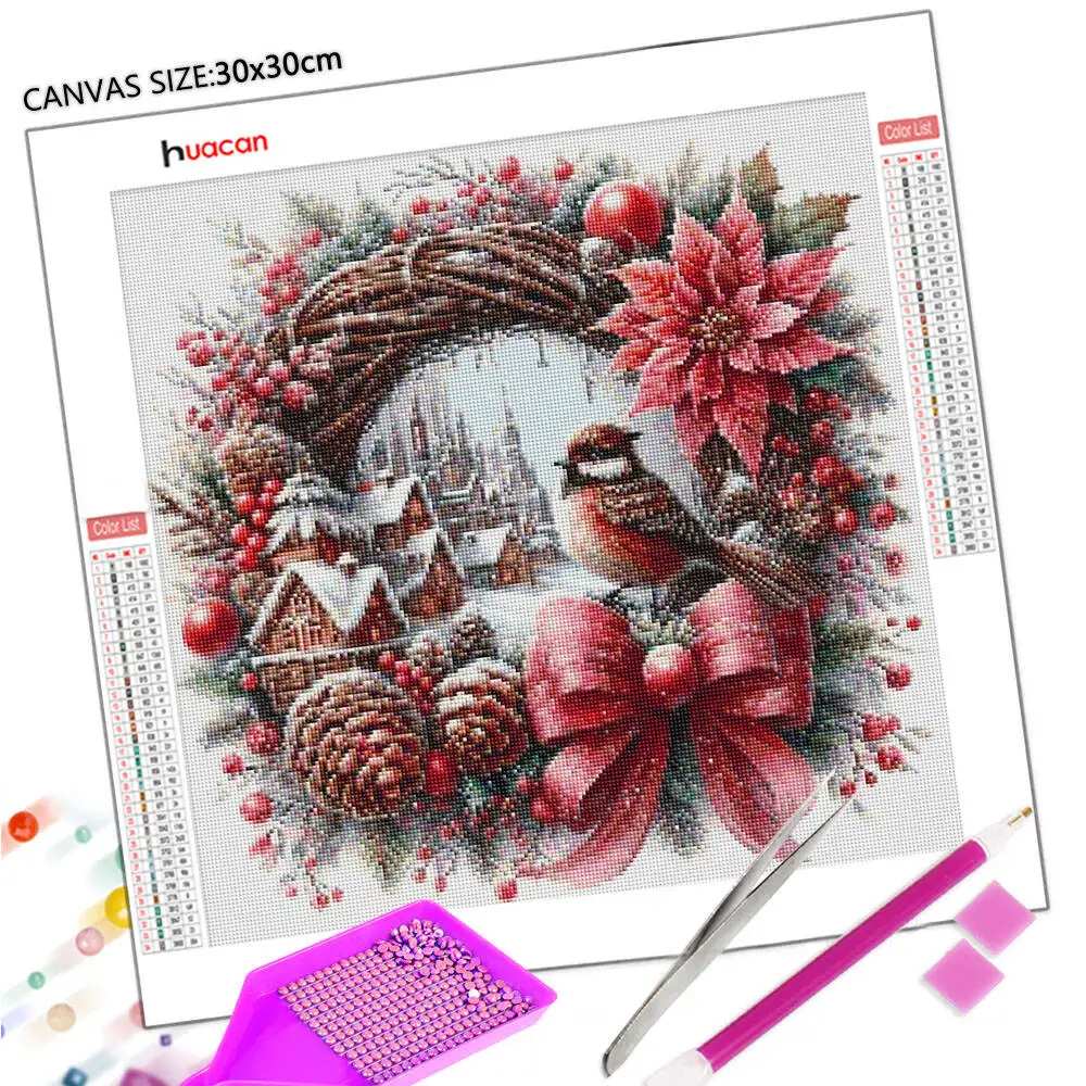 Huacan 2025 مجموعة جديدة لوحات الماس دولفين السماء الماس التطريز البحر الغروب فسيفساء لوحات الديكور الفنية #2