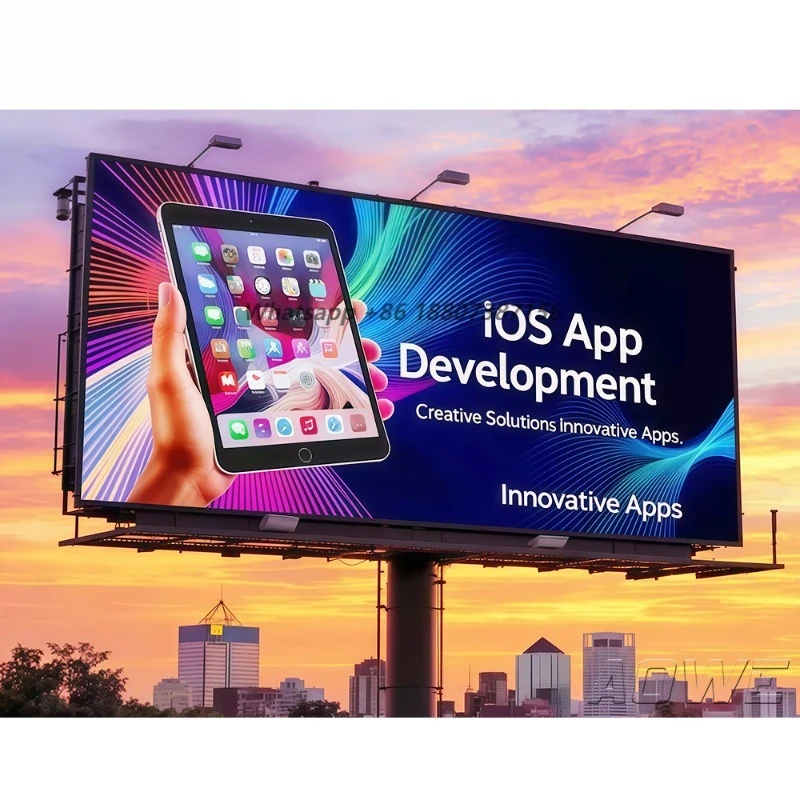 New  Waterproof IP65 Outdoor Street Pole Advertising  Screen Digital Billboard  Banner Light Pole  Display