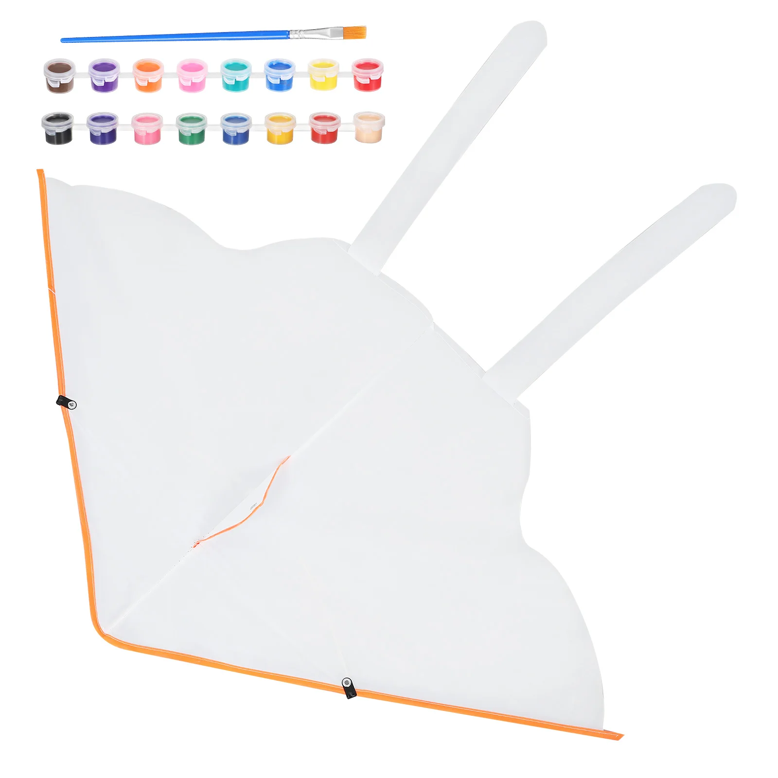 1Set Ongeverfde Kite DIY Kit Inclusief Acryl Kwast voor Kinderen Creatieve Kleuren Craft Outdoor Flying Kite Art Making