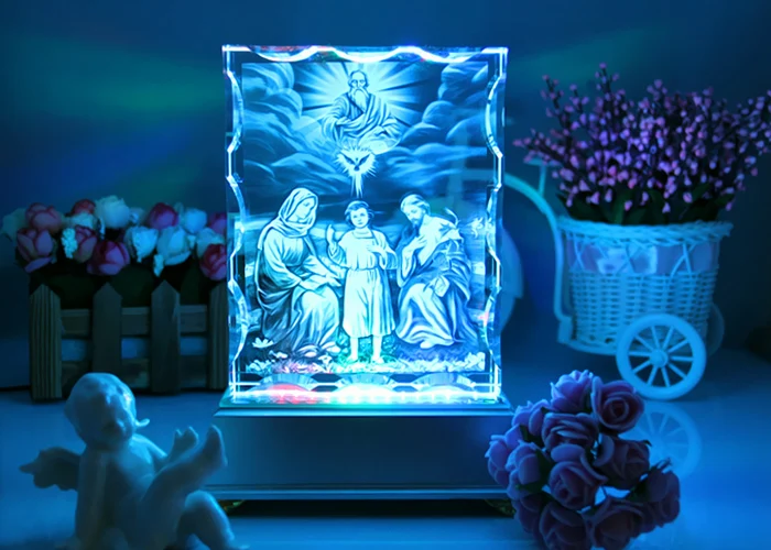 Special offer --TOP Art Collectible collection Home Decor Decoration Religious 3D the Madonna Jesus Christ Crystal