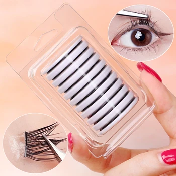 Samoprzylepna przezroczysta taśma klejąca do sztucznych rzęs wielokrotnego użytku bezklejowa taśma klejąca do rzęs profesjonalne narzędzia do makijażu