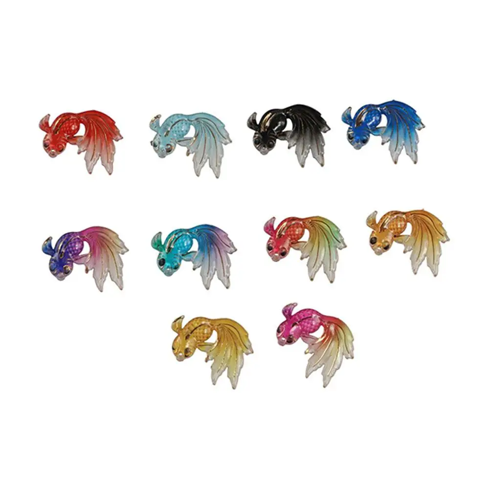 8Pcs/set Creative DIY Goldfish Miniatures Handmade Resin Goldfish Micro-landscape Cute Colorful Garden
