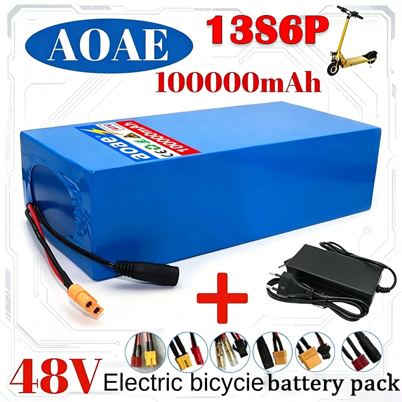 18650 Original 48V 100Ah 13s6p Lithium Battery Pack 48v 100000mAh 2000W Citycoco Motorized Scooter Batteries Built in 50A BMS