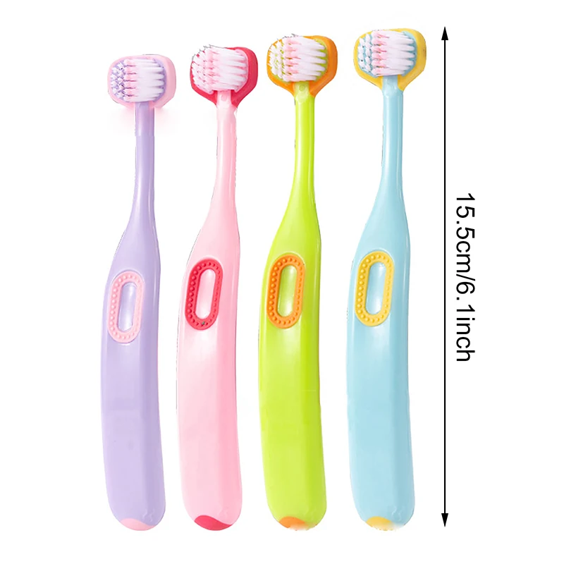 Brosse à dents 3D stéréo à trois côtés pour enfants, cheveux doux ultra fins, brosses à dents entièrement enveloppées à 360 °, livres de soins bucco-dentaires