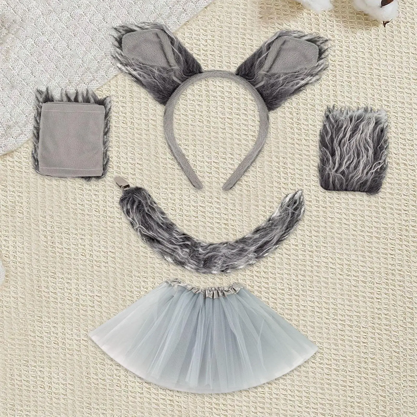 

Wolf Costume Accessories Realistic Ears Headband Halloween Animal Cosplay Wolf Tail for Kids Children Girls Adults Supplies